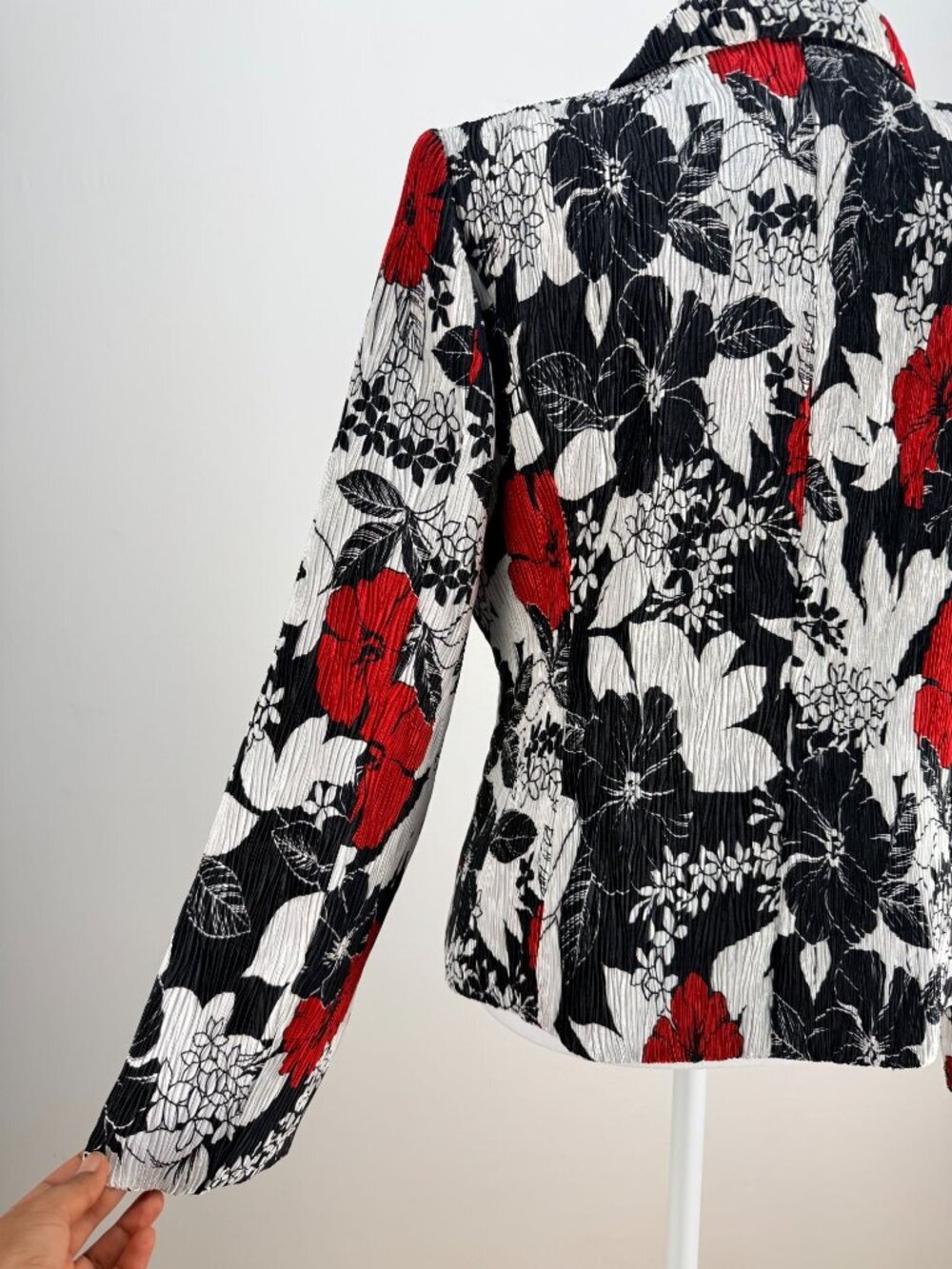 Jackie Jon Womens Floral Print Blazer Jacket Multicolor Size 6 Long Sleeve - Picture 10 of 13